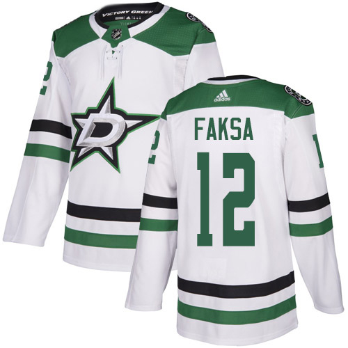 Adidas Dallas Stars 12 Radek Faksa White Road Authentic Youth Stitched NHL Jersey